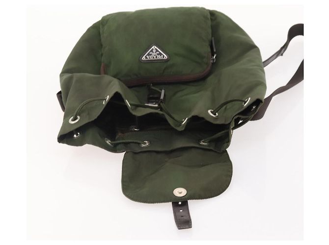 Mochila PRADA de nylon verde plata auténtica 174558 - vista 17