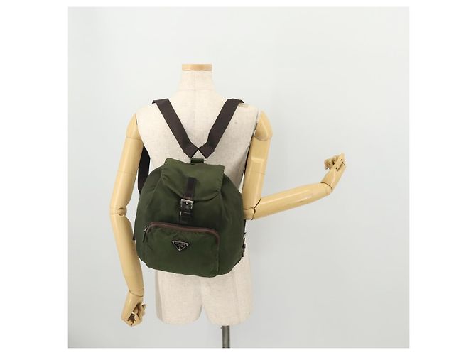 Mochila PRADA de nylon verde plata auténtica 174558 - vista 28