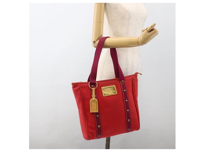 LOUIS VUITTON Antigua Cabas MM Borsa Tote Rossa M40034 LV Auth ka3624 Rosso - vista 23