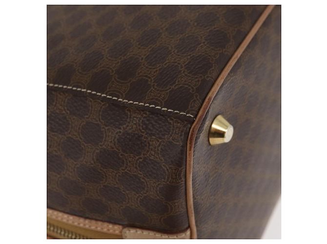 Céline Borsa Boston in tela Macadam CELINE in pelle PVC marrone oro Auth BAZ795A D'oro - vista 10