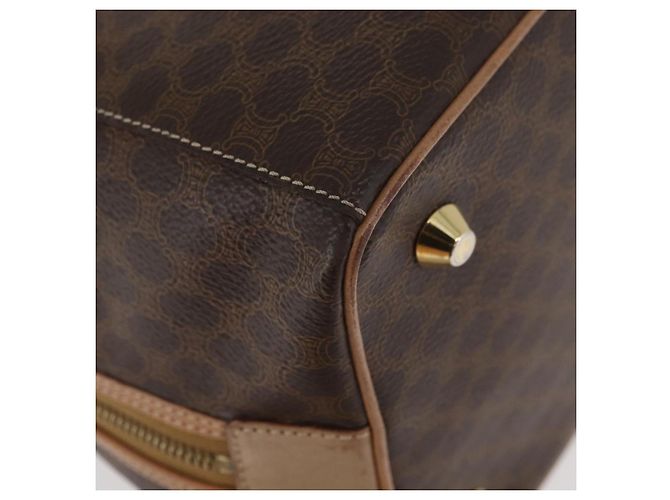 Céline Borsa Boston in tela Macadam CELINE in pelle PVC marrone oro Auth BAZ795A D'oro - vista 12