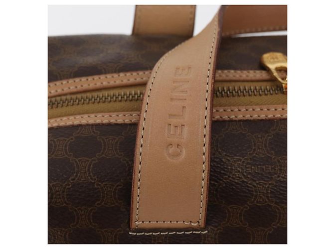 Céline Borsa Boston in tela Macadam CELINE in pelle PVC marrone oro Auth BAZ795A D'oro - vista 14