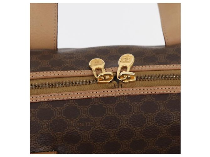 Céline Borsa Boston in tela Macadam CELINE in pelle PVC marrone oro Auth BAZ795A D'oro - vista 15