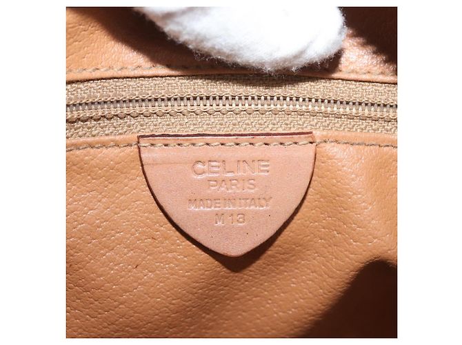Céline Borsa Boston in tela Macadam CELINE in pelle PVC marrone oro Auth BAZ795A D'oro - vista 16