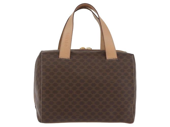 Céline Borsa Boston in tela Macadam CELINE in pelle PVC marrone oro Auth BAZ795A D'oro - vista 2