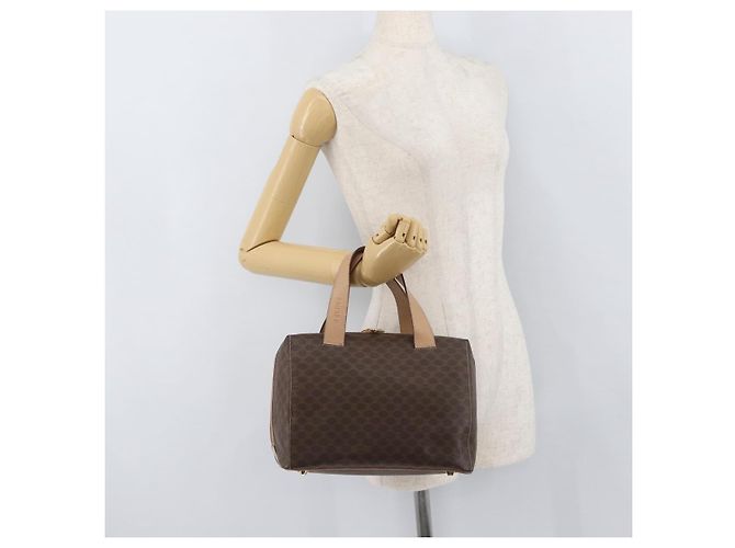 Céline Borsa Boston in tela Macadam CELINE in pelle PVC marrone oro Auth BAZ795A D'oro - vista 22