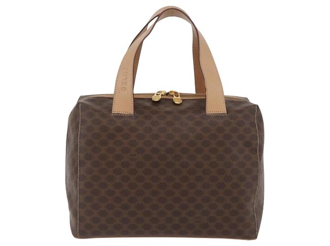 Céline Borsa Boston in tela Macadam CELINE in pelle PVC marrone oro Auth BAZ795A D'oro - vista 3