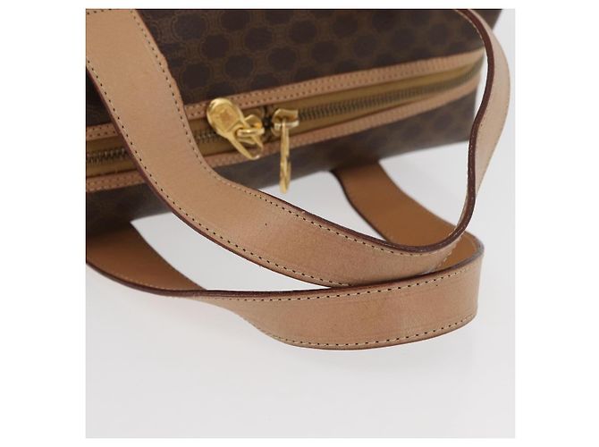 Céline Borsa Boston in tela Macadam CELINE in pelle PVC marrone oro Auth BAZ795A D'oro - vista 7