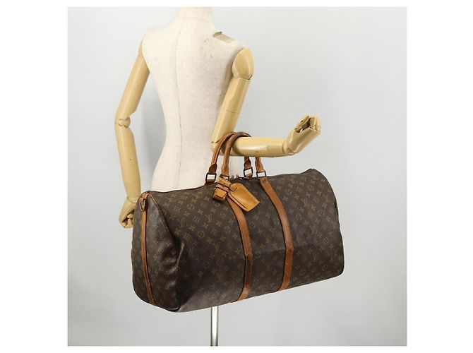 LOUIS VUITTON Borsa Boston Monogram Keepall Bandoulière 55 M41414 Auth LV 168573 Monogramma - vista 23