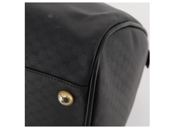 Borsa Boston Micro GG Canvas Gucci Nera Oro Auth 174104 Nero D'oro - vista 10