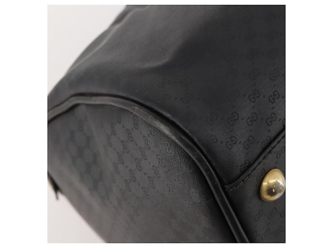 Borsa Boston Micro GG Canvas Gucci Nera Oro Auth 174104 Nero D'oro - vista 11