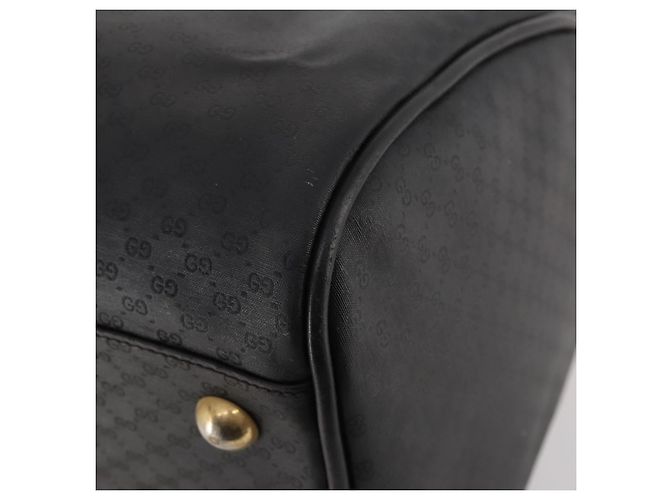 Borsa Boston Micro GG Canvas Gucci Nera Oro Auth 174104 Nero D'oro - vista 12