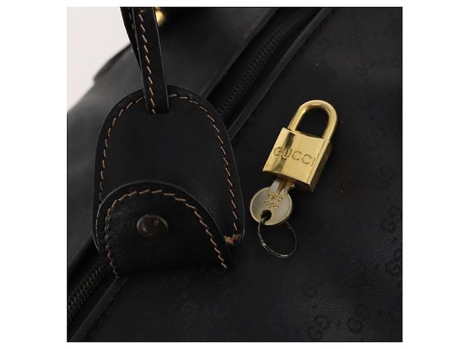 Borsa Boston Micro GG Canvas Gucci Nera Oro Auth 174104 Nero D'oro - vista 16