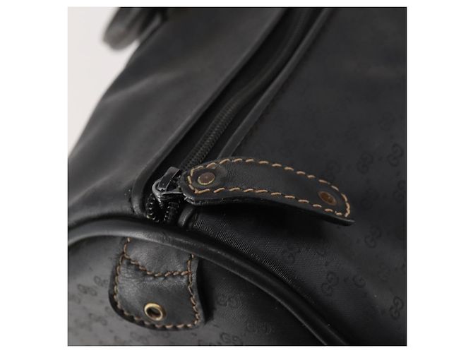 Borsa Boston Micro GG Canvas Gucci Nera Oro Auth 174104 Nero D'oro - vista 17