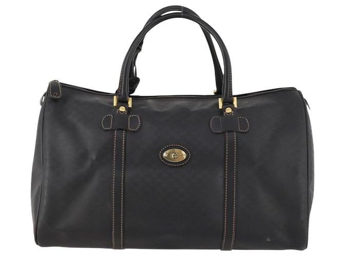 Borsa Boston Micro GG Canvas Gucci Nera Oro Auth 174104 Nero D'oro - vista 2