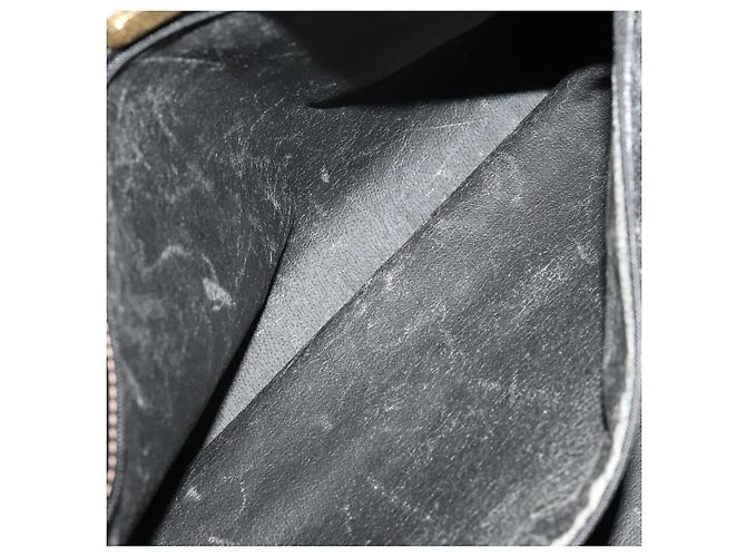Borsa Boston Micro GG Canvas Gucci Nera Oro Auth 174104 Nero D'oro - vista 23