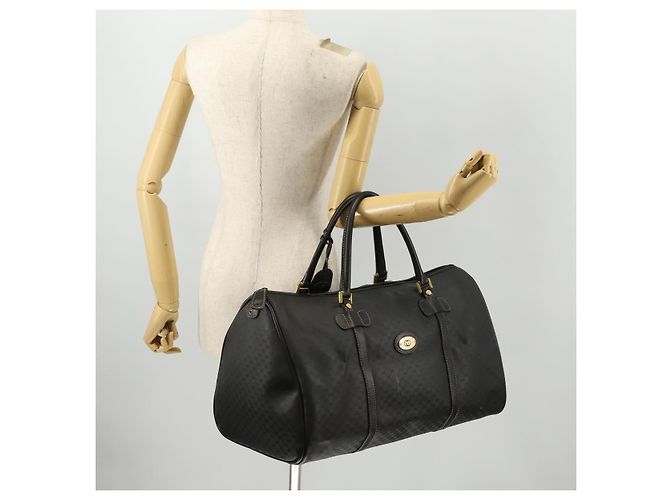 Borsa Boston Micro GG Canvas Gucci Nera Oro Auth 174104 Nero D'oro - vista 24