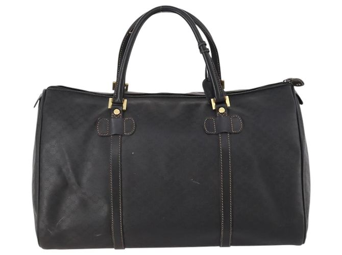 Borsa Boston Micro GG Canvas Gucci Nera Oro Auth 174104 Nero D'oro - vista 3