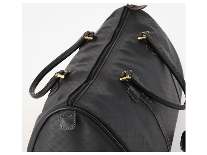 Borsa Boston Micro GG Canvas Gucci Nera Oro Auth 174104 Nero D'oro - vista 6