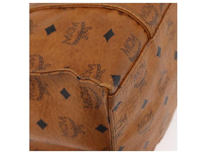 Bolso Tote Vicetos Logogram MCM de cuero PVC marrón y dorado Auth 166783 Castaño - vista 12