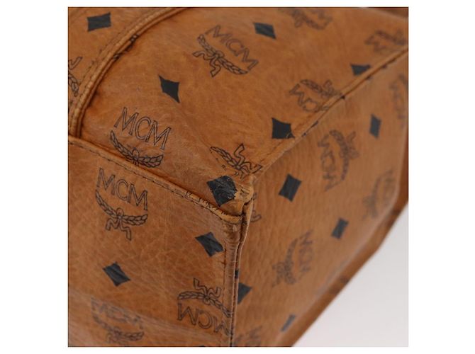 Bolso Tote Vicetos Logogram MCM de cuero PVC marrón y dorado Auth 166783 Castaño - vista 13
