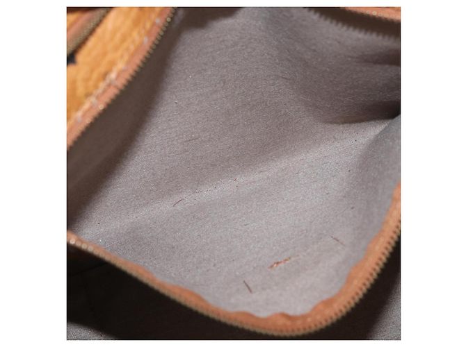 Bolso Tote Vicetos Logogram MCM de cuero PVC marrón y dorado Auth 166783 Castaño - vista 21
