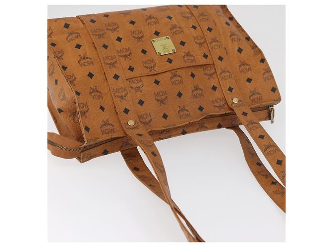 Bolso Tote Vicetos Logogram MCM de cuero PVC marrón y dorado Auth 166783 Castaño - vista 6