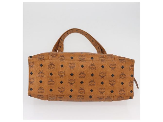 Bolso Tote Vicetos Logogram MCM de cuero PVC marrón y dorado Auth 166783 Castaño - vista 9