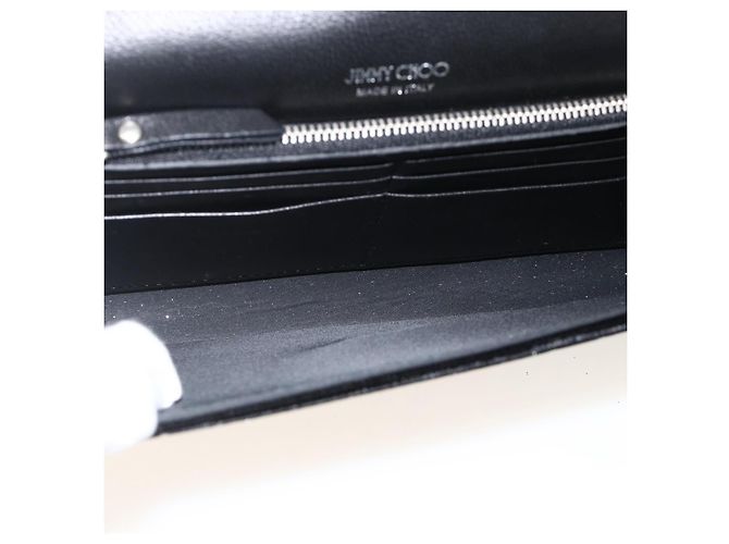 Borsa a Spalla a Catena in Velluto Nero e Argento Jimmy Choo Auth BA12020A - vista 17