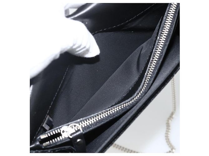 Borsa a Spalla a Catena in Velluto Nero e Argento Jimmy Choo Auth BA12020A - vista 22