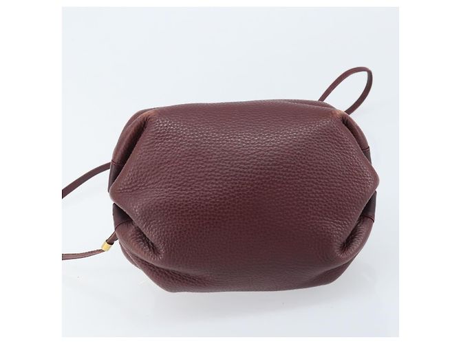 Bolso de Hombro de Cuero Burdeos Gucci Oro 007 115 5770 Auth BA11806 Dorado - vista 11