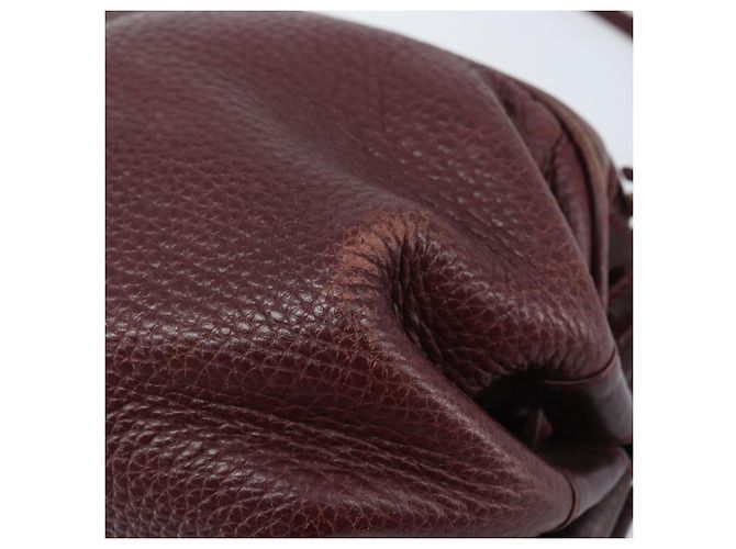 Bolso de Hombro de Cuero Burdeos Gucci Oro 007 115 5770 Auth BA11806 Dorado - vista 14