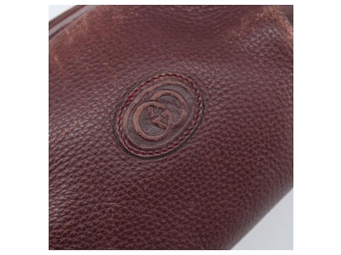 Bolso de Hombro de Cuero Burdeos Gucci Oro 007 115 5770 Auth BA11806 Dorado - vista 16