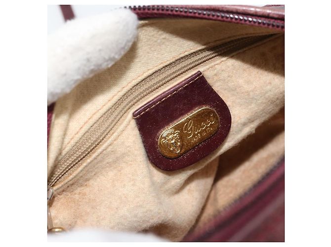 Bolso de Hombro de Cuero Burdeos Gucci Oro 007 115 5770 Auth BA11806 Dorado - vista 18
