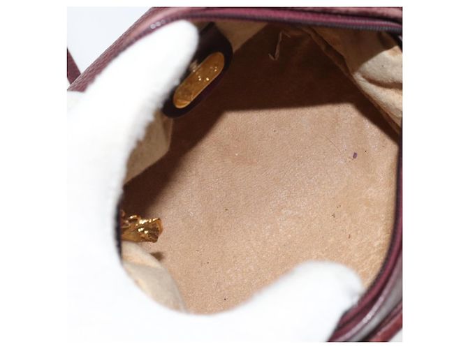 Bolso de Hombro de Cuero Burdeos Gucci Oro 007 115 5770 Auth BA11806 Dorado - vista 19
