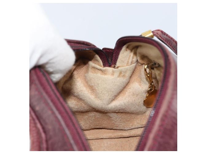 Bolso de Hombro de Cuero Burdeos Gucci Oro 007 115 5770 Auth BA11806 Dorado - vista 21