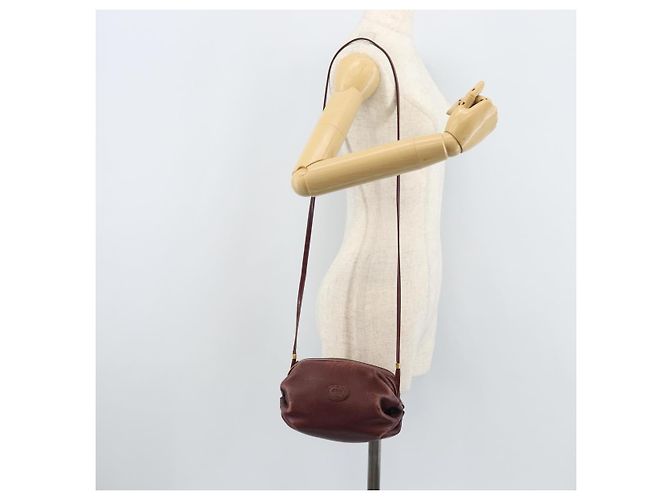 Bolso de Hombro de Cuero Burdeos Gucci Oro 007 115 5770 Auth BA11806 Dorado - vista 25