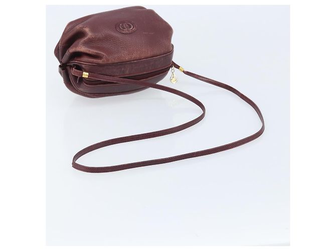 Bolso de Hombro de Cuero Burdeos Gucci Oro 007 115 5770 Auth BA11806 Dorado - vista 7