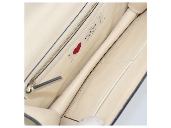 VALENTINO Borsa a Spalla con Catena Pelle Bianca Oro Auth bs34199 Bianco D'oro - vista 11