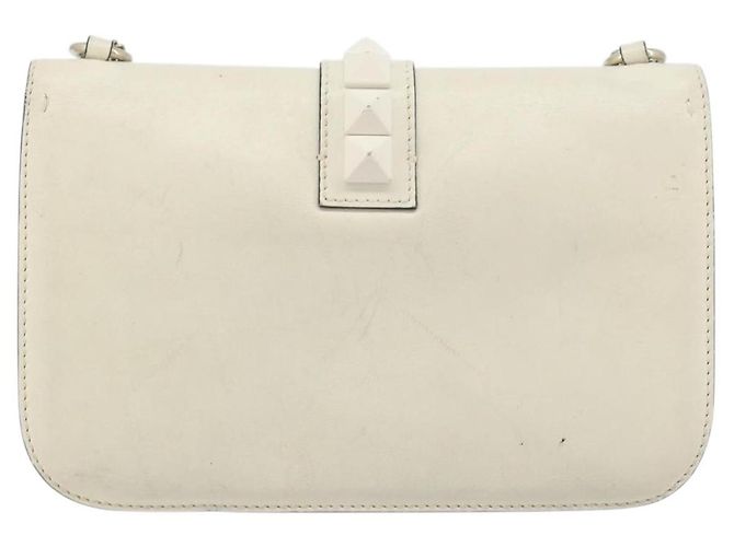 VALENTINO Borsa a Spalla con Catena Pelle Bianca Oro Auth bs34199 Bianco D'oro - vista 2