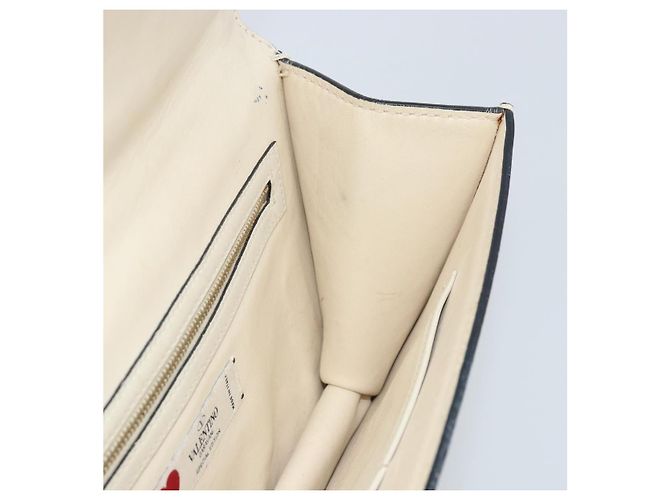 VALENTINO Borsa a Spalla con Catena Pelle Bianca Oro Auth bs34199 Bianco D'oro - vista 20