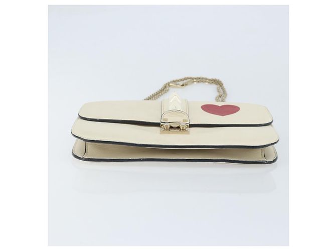 VALENTINO Borsa a Spalla con Catena Pelle Bianca Oro Auth bs34199 Bianco D'oro - vista 5