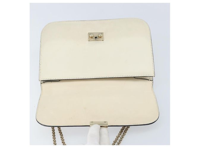 VALENTINO Borsa a Spalla con Catena Pelle Bianca Oro Auth bs34199 Bianco D'oro - vista 9