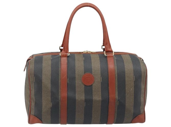 Pequin Borsa Boston in tela Pecan FENDI PVC marrone nero Auth bs34148 - Ansicht 2