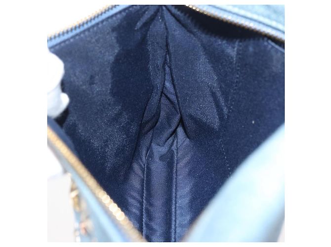 Bolsa de mão com studs Jimmy Choo em denim azul Auth BAZ213A - vista 16