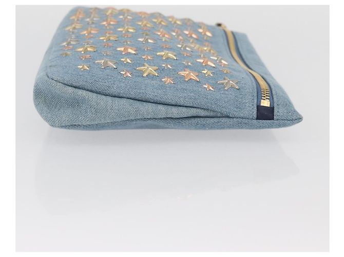 Bolsa de mão com studs Jimmy Choo em denim azul Auth BAZ213A - vista 4