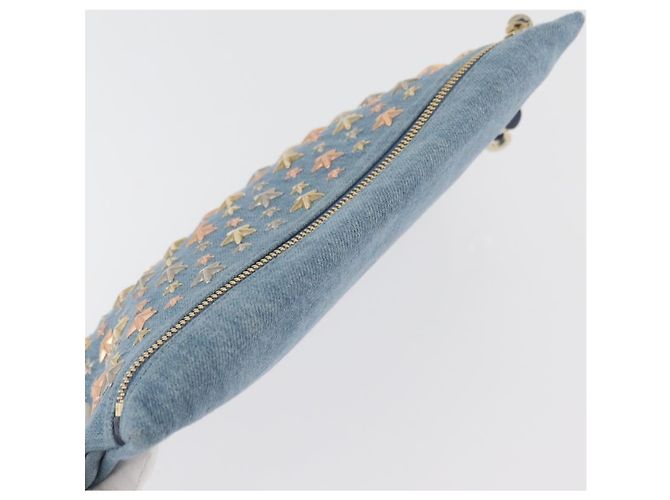 Bolsa de mão com studs Jimmy Choo em denim azul Auth BAZ213A - vista 6