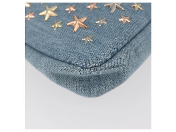 Bolsa de mão com studs Jimmy Choo em denim azul Auth BAZ213A - vista 8