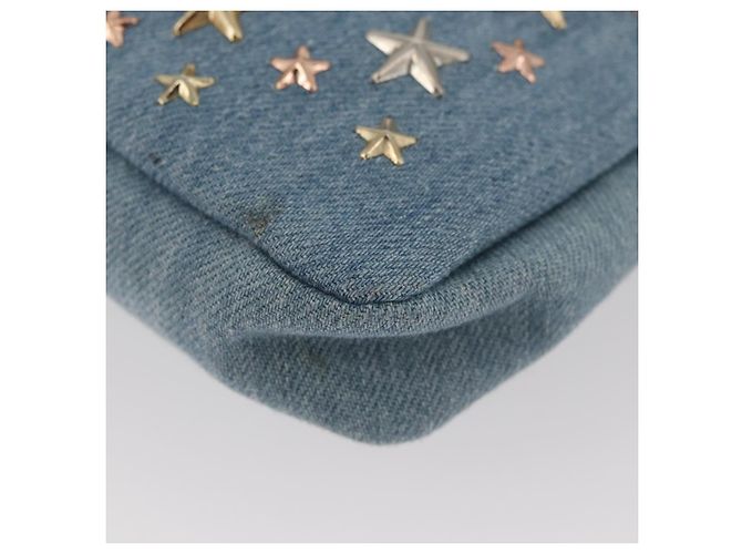 Bolsa de mão com studs Jimmy Choo em denim azul Auth BAZ213A - vista 9