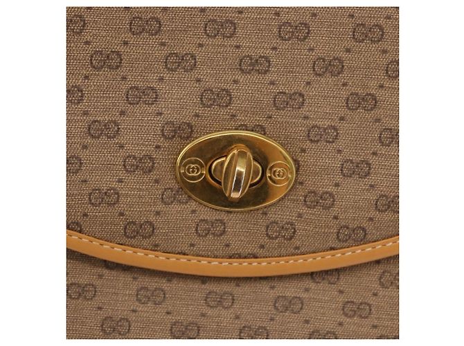 GUCCI Micro GG Supreme Schultertasche PVC Beige Gold 001 084 0259 Auth SW2278 Golden - Ansicht 14